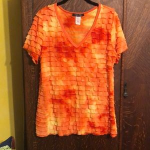 Beautiful women’s V-neck ruffle top